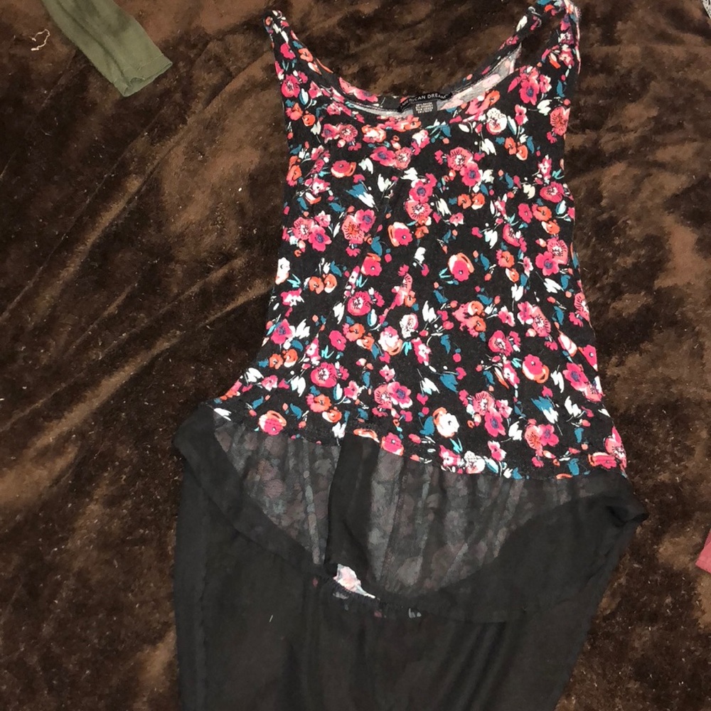 Floral high-low shirt